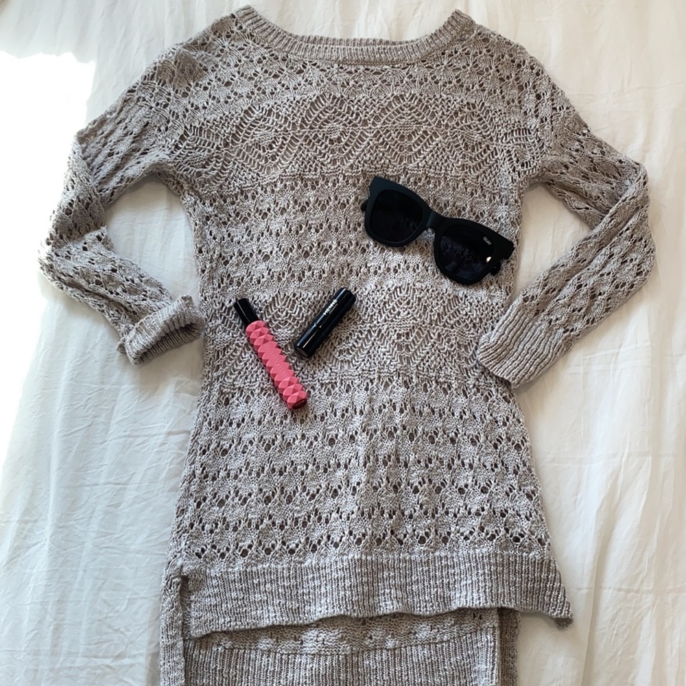 Pink rose Grey knitted long sleeve